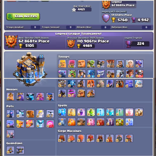 TH18 Max 💥31 Max Equipment💥 Cosmic Set | Legendary Scenery | Rare Skin Set | Max Hero | Dream Deal | Instant Delivery - Image 4