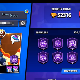 Master1 Ranked🌟 | 52K Trophies🍁 | 54 Level Max | 100 brawler | 380 skins | 88 hypercharge  | The More... - Image 2