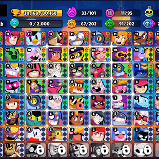 217 SKINS | 30.200 TROPHIES | 95 BRAWLERS | 6 HYPERCHARGE | 11 MAX | 1 PRESTIGE | 11 BUFFIES - Image 4