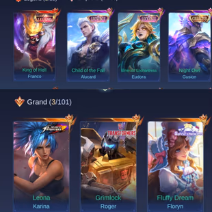 Mythic Honor 56🔴Legend Franco - King Of Hell🔴Emblem Max - Beast Account in Best Price - C344 - Image 1