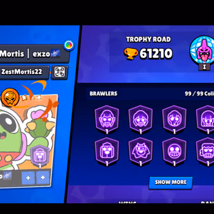 34 TITLES | 210 GEMS | 362 SKINS | 61.200 TROPHY | 99 BRAWLERS | 51 HYPERCHARGED | 65 MAXED BRAWLERS | 26 PRESTIGE - Image 6