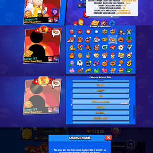 72k TROPHIES | FURIOUS FANG | 62 MAX POWER BRAWLER | 94 BRAWLER UNLOCK | 40 HYPERCHARGE | 256 SKIN | RENAME AVAILABLE  - Image 3