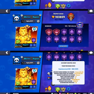 106K TROPY|10 PRESTIGE|RARE ALIEN FAME|35 BUFFIES|149 GEM|93K COINS|🔥100 MAX|97 HYPER|🔥600 SKIN|41 OLD BRAWL PASS SKIN - Image 1