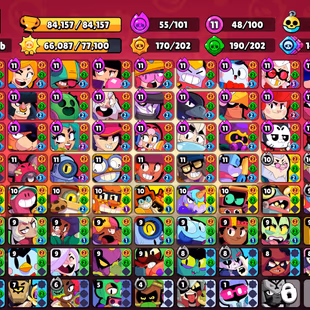 361 SKINS | 84.100 TROPHIES | 100 BRAWLERS | 42 HYPERCHARGE | 48 MAX | 54 PRESTIGE | 36 BUFFIES - Image 3