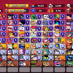 361 SKINS | 84.100 TROPHIES | 100 BRAWLERS | 42 HYPERCHARGE | 48 MAX | 54 PRESTIGE | 36 BUFFIES - Image 4