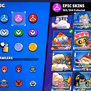 322 SKINS | 27 HYPERCHARGED | 72.681 TROPHIES | 98 BRAWLERS | 34 MAX BRAWLERS | 2 BUFFIES  - Image 8