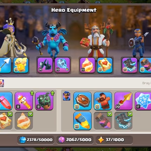 266 ⭐ TH18 NEAR MAX | HIGH LVL EPIC EQUIPMENT ⭐ [ HERO-102-101-79-78-53 ] | MAGIC ITEMS | 238 XP | NC YES | FULL ACCESS - Image 7