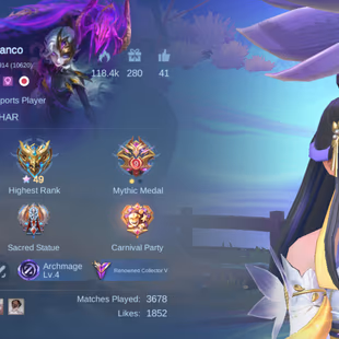 PL370|Lvl 67|RENOWNED CC 5|211 SKIN|61 HIGH WR|ALL EMBLEM MAX|KAGURA ANNUAL|NATALIA CC|10 EPIC SKIN|BADANG SAINTSEIYA|F - Image 2
