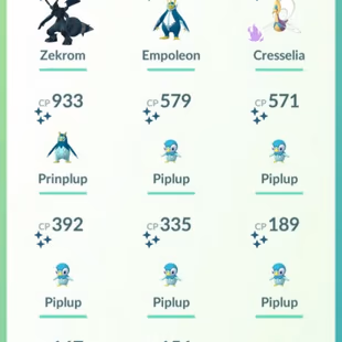 SHINY LEGENDARY ZEKROM CRESSELIA [] 4 PREMIUM PASS [] 24 LEGENDARY [] 11 SHINY [] 114 RARE CANDY [] 525 POKECOINS [] LEV - Image 7