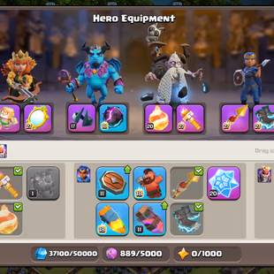 🔥TH 18 ALMOST MAX-XP 231-[ 7 EPIC EQUIPMENT MAX FA 26 FB 20-HERO MAX-DEFENSE MAX-NC FREE-665 MEDALS-BEST DEAL - Image 6