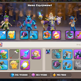 🔥TH 18 NEAR MAX🔥BK 100 AQ 100 MP 64 GW 63 RC 50 || GOOD HERO EQUIPMENT || FREE NAME CHANGE || 8 HERO SKIN - Image 5