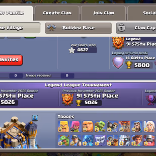 HIGH XP 277 | TH18 MAXED | 4627 WAR STARS | NICE EQUIPMENT | MAX 5 HERO | DRAGON DUKE LVL 14 | MAX B BASE - Image 3