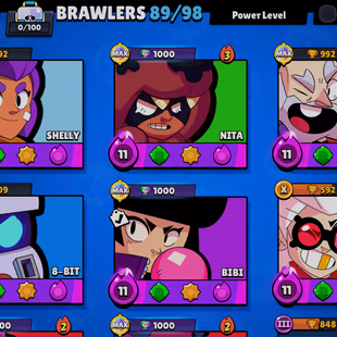 89 BRAWLERS🌀 | TROPHY 50K🏆 | 4 MAXED | 12 HYPERCHARGE | 157 SKINS | 122 GADGETS | 69 STARPOWER | 60 GEARS - Image 3