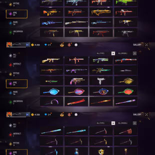 iOS/Android- Global - Level 58 - Rank Platinum - Set 59 - Emote 22 - Weapon 207 - Artifact 1 - Mythic 31 - Epic 59 - Cod - Image 3