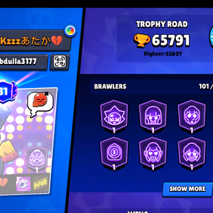 106/106 RARE SKINS/FREE NC | 66K TROPHY-260X SKINS | 101/101 BRAWLER | 45X MAX | 32X HYPER | 3v3 WINS | 112-GEM | BEST - Image 3