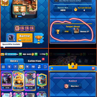 🎯COMBO ACCT COC CR | TH17 ALMOST MAXED 👹| CR LV60 KT15 | 11K TROPHIES | 13 SKINS | 140 EMOTES | INSTANT - Image 8