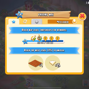 Level 154      Diamonds: 1212    Barn: 10050    Silo: 4050    Vouchers: 4713    Coins: 1000k    Mainland Unlocked - Image 4