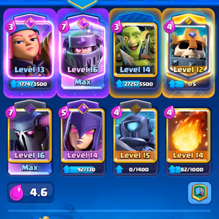 🔥KT-15 - XP LEVEL-57 | TROPHY 10756🔥| EVO-11 | MAX CARD 2| 2200 GEMS| ARENA 26 |212 CARD | POPULER EMOT COLLECTION - Image 2