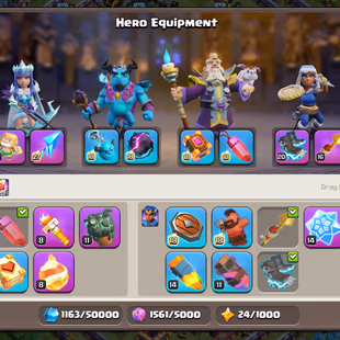 🔥12350 Gems🔥 || Th18 || 2074 Cwl Medals || High Epic Equipment || Heroes 82-89-61-69-43 || 6 Builders || Mc Free - Image 5