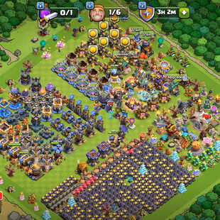 RR💥TH 18 [ FULL MAX ] DEFENCE💥HERO 105/105/80/80/55 | 9 EPIC MAX 642 STARRY ORE | 2 HELPER MAX | 3438 WARSTAR | XP-250 - Image 1