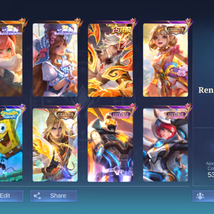 PL207|Lvl 66|RENOWNED CC 4|ALL EMBLEM MAX|2100 DIAMOND|66 HIGH WR|EX IMMO 222|189 SKIN|2 SANRIO(CHANGE,FLORYN)|2 COLLEC - Image 1