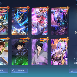 BIG DISCOUNT|| MEGA-4|| SKIN-511 || LEGEND-3 | GRAND-16|| EXQUISITE-14|| HERO-131|| RARE COLLECTION || ALL MAX EMBLEM || - Image 1