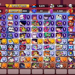 44 TITLES | SIRIUS | 327 SKINS | 74.100 TROPHY | 100 BRAWLERS | 43 HYPERCHARGED | 49 MAXED BRAWLERS | 43 PRESTIGE - Image 3