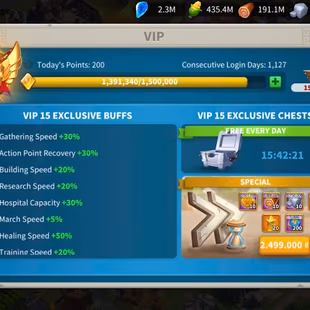 81M - Vip 15 - 12  Commanders - 50 Passport  - 800k Credit - 22K Gems  - 3 skin house - 2 Farms - Image 3
