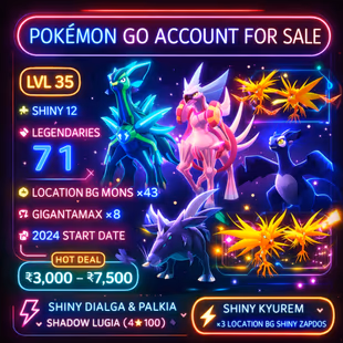 🎯3 SHINY ZAPDOS BG 👹| LVL 35 | 71 LEGENDARY | 12 SHINY | SHINY DIALGA  PALKIA | 43 LOCATION BG | GIGANTAMAX 8 - Image 1