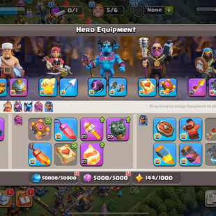 RARE 2016😱MAX HERO n PET n GUARDIAN 🤯 4938 WWS - TH 18 - 278 XP - 16K CUPSBH MAX - 2600 MEDAL - 25 EQUIPMENT MAX  - Image 6