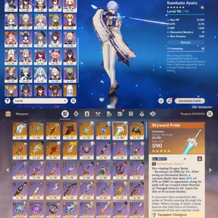 All Platform - EU - AR59 - 58 Character 20 5'Star - 12 Weapon 5'Star - Zibai - Zhongli - Albedo - Arlecchino - 5star Dil - Image 2