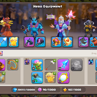 Th18 Almost max [Full Leaugue Set Skin-1300 Cwl Mdel] | Hero-101-101-76-51 | Equipment-11-Epic Almost Max | XP-238 | Def - Image 5