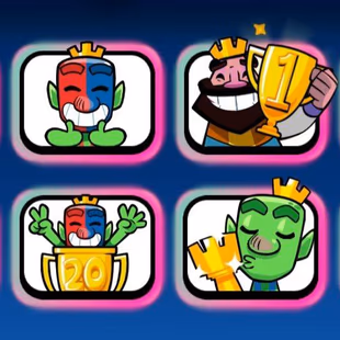 💎 GT 100 2 CRL 20 WIN EMOTES KT 16 GOBLIN KISSING TROPHY RASCAL CAKE RAINBOW PRINCE FIGHTING FISH 94 ELITE CARDS 36 EVO - Image 1