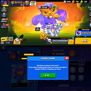 [DG-27] RARE SKIN ACCT 25K-TROPHIES 63-BRAWLERS 5-HYPERCHARGED 2-MAXPOWER 322-GEMS RENAME-90 75-SKINS INSTANT DELIVERY  - Image 1