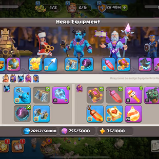 💎RARE LEAGUE SKINS 💎TH 17 [] 32 EQUIPMENTS [] MAXED HERO - 546 GEMS - 240 XP - 2531 WWS - RENAME 1K  - Image 7