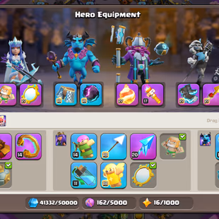 XP 226🔥6 EPIC EQUIPMENT MAX!TH 18 NEAR MAX🔥HEROS:100-100-69-80-54!NC 1K GEMS!VERY STRONG DEFENCE!GOOD TROOPS - Image 5