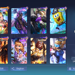 EX 72LV 5|HERO 66|SKIN 89|EXALTED V|0EMBLEM MAX|KARINA KOF|WANWAN 11.11|CYCLOPS SPONGEBOB|BRODY STUN|TIGREAL LIGHBORN|LA - Image 1