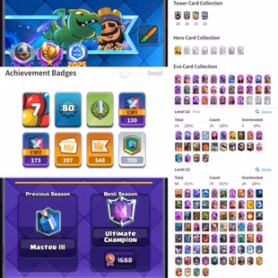 Emotes 397🔥Tower Skins 68🔥Level 80 [25x Level 16 Elite 102] 30x Evolation Banners 269 Decoration 279 Gold 4.1 Milion - Image 2