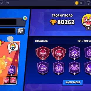⭐284 SKINS⭐80.000 TROPHIES | 101 BRAWLERS | 34 HYPERCHARGE | 46 MAX | 57 PRESTIGE | 16 BUFFIES - Image 5
