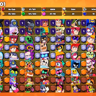 51K Trophies LVL146 | 97/100 Brawlers | 29 Max Brawlers - 18 Hypercharges | 220 Skins | 623 Pins | 345 Icons | 168 Spray - Image 2