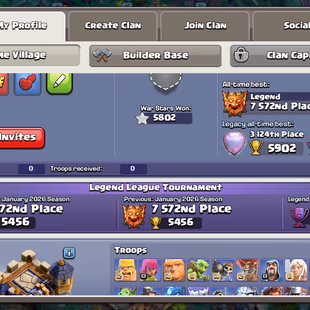 SUPREME TH18 SUPER RARE || 34.9/35 EQUIPMENT MAX || 3 LEAGUE SKINS || 1900 LEAGUE MEDALS || 5800 WAR STARS ||  - Image 4