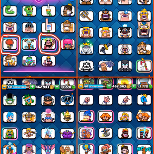 🎯ARENA-27 KT-15 LV 60 👹SUPER 13 KT SKINS | EMPEROR KING BALLOON EMOTE | ALMOST MAXED CARDS 11K TROPHIES INSTANT DLVR  - Image 4