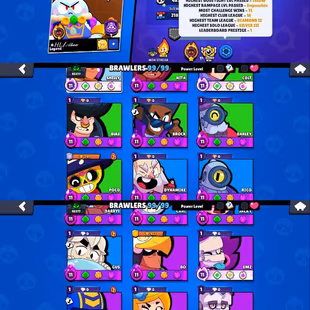 🔥93K TROPHY|1X PRESTIGE|🌟72 MAXED|66 HYPERCHARGE|390 TOTAL SKINS|16 LEGENDARY OLD BRAWL PASSES SKINS|100 RARE SKINS| - Image 1