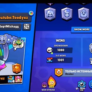 68 brawler | 22000 Trophy | 4 Max Brawler | 3 Haypercharge | 95 skin | 1 prestige| 22k trophy - Image 3