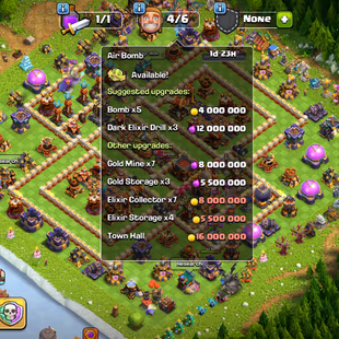 Th16 Almost Max | Hero-95-95-80-70-45-15 | Equipment-12-Epic Almost Max | Defenc Wall Max | XP-208 | NC-Yes | BEST-DEAL  - Image 1