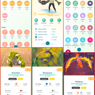 🎯LVL 57 PG ACCT | 98 HUNDO 🐓| SHINY RAYQUAZA  GROUDON  MEWTWO | 603 TRADEABLE | 143 LEGENDARY | 129 SHINY | INSTANT - Image 2