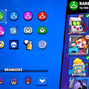 OFFER | 3v3 WINS | 22.2K TROPHY-200X SKINS | 100/81 BRAWLER | 16X MAX | 12X HYPER | 100/72 RARE SKINS |  - Image 8