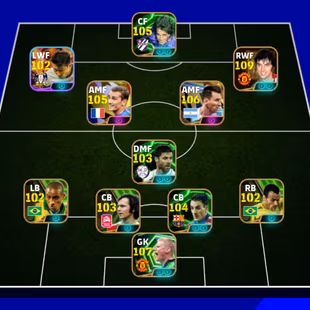 3221 Team I Son 102 Prime I George Best 109 I Messi 106 I Griezmann 105 I Brahim Dias 103 I Peter Schmeichel 107 I Carls - Image 1