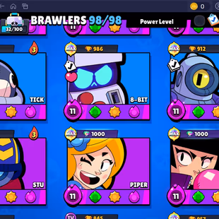 250 SKINS | 29 HYPERCHARGED | WITCH SHELLY | 66.814 TROPHIES | 98 BRAWLERS | 39 MAX BRAWLERS | 2 BUFFIES  - Image 7