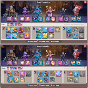 TH17 SEMIMAX || XP 169 || HEROES 97-96-49-72-46 || HIGH LEVEL EPIC EQUIPMENTS || NAME CHANGE FREE || STACKED ITEMS  - Image 4
